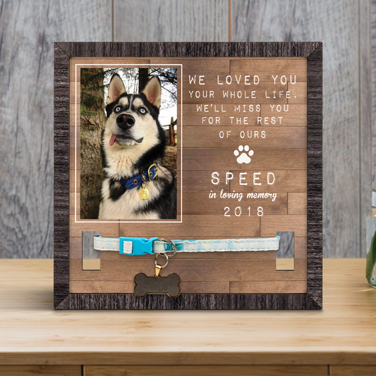 Dog Collar Frame, Personalized Custom Dog Frames, Dog Memorial Frame, Dog Memorial Frame With Collar