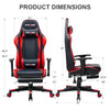 GTRACING Gaming Chair with Footrest, Ergonomic Computer Game Desk Chair, Reclining Gamer Chair Seat Height Adjustment, Swivel Rocker with Headrest and Lumbar, Purple