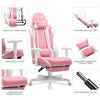 GTRACING Gaming Chair with Footrest, Ergonomic Computer Game Desk Chair, Reclining Gamer Chair Seat Height Adjustment, Swivel Rocker with Headrest and Lumbar, Purple