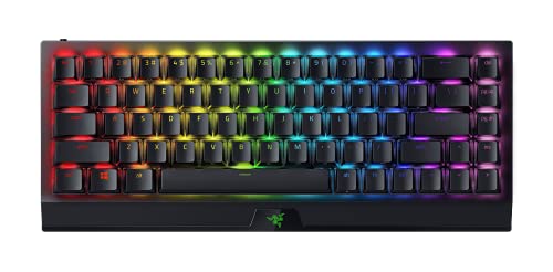 Razer BlackWidow V3 Mini HyperSpeed 65% Wireless Mechanical Gaming Keyboard: Green Mechanical Switches Tactile & Clicky - Phantom Pudding Keycaps - Chroma RGB - Up to 200 Hr Battery - Snap Tap