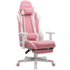 GTRACING Gaming Chair with Footrest, Ergonomic Computer Game Desk Chair, Reclining Gamer Chair Seat Height Adjustment, Swivel Rocker with Headrest and Lumbar, Purple