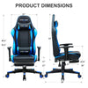GTRACING Gaming Chair with Footrest, Ergonomic Computer Game Desk Chair, Reclining Gamer Chair Seat Height Adjustment, Swivel Rocker with Headrest and Lumbar, Purple