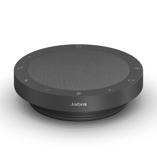 Jabra Speak2 55 Wireless Bluetooth Speakerphone - Compact and Portable Speaker with 4 Noise-Cancelling Mics, Full-Range 50mm Speaker & Wideband Audio - Certified for Zoom and Google Meet - Dark Grey