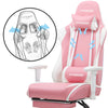 GTRACING Gaming Chair with Footrest, Ergonomic Computer Game Desk Chair, Reclining Gamer Chair Seat Height Adjustment, Swivel Rocker with Headrest and Lumbar, Purple