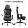 GTRACING Gaming Chair with Footrest, Ergonomic Computer Game Desk Chair, Reclining Gamer Chair Seat Height Adjustment, Swivel Rocker with Headrest and Lumbar, Purple