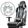 GTRACING Gaming Chair with Footrest, Ergonomic Computer Game Desk Chair, Reclining Gamer Chair Seat Height Adjustment, Swivel Rocker with Headrest and Lumbar, Purple