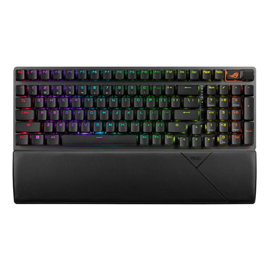 ASUS ROG Strix Scope II 96 Wireless Gaming Keyboard, Tri-Mode Connection, Dampening Foam & Switch-Dampening Pads, Hot-Swappable Pre-lubed ROG NX Storm Switches, PBT Keycaps, RGB-Black