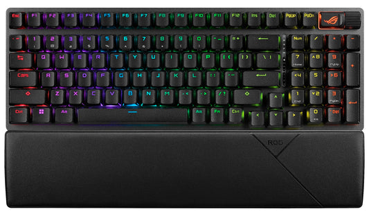 ASUS ROG Strix Scope II 96 Wireless Gaming Keyboard, Tri-Mode Connection, Dampening Foam & Switch-Dampening Pads, Hot-Swappable Pre-lubed ROG NX Storm Switches, PBT Keycaps, RGB-Black