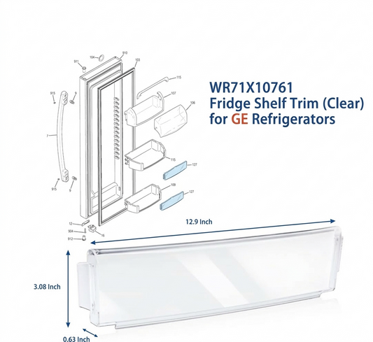 2-Pack WR71X10761 Fridge Door Shelf Trim for GE Refrigerator Replaces WR71X10289